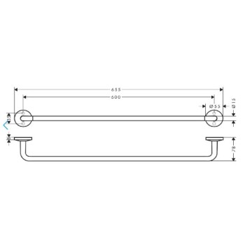 Dvieļu turētājs AXOR Universal Circular 60 cm, birstēts melns hroms 42860340