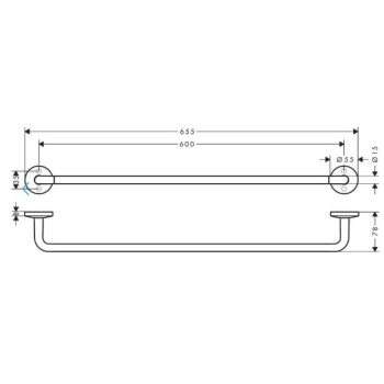 Dvieļu turētājs AXOR Universal Circular 60 cm, hroms 42860000
