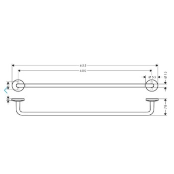 Dvieļu turētājs AXOR Universal Circular 60 cm, pulēta zelta krāsa 42860990