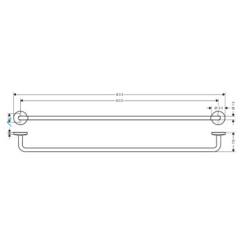 Dvieļu turētājs AXOR Universal Circular 80 cm, birstēta bronza 42880140