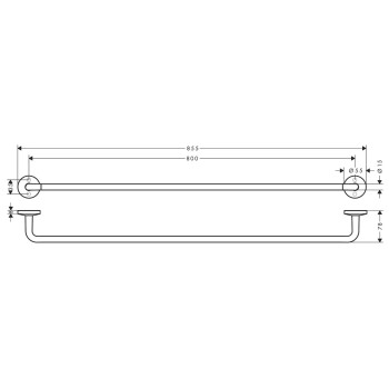 Dvieļu turētājs AXOR Universal Circular 80 cm, birstēts niķelis 42880820