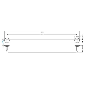 Dvieļu turētājs AXOR Universal Circular 80 cm, pulēta zelta krāsa 42880990