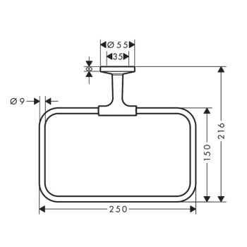 Dvieļu turētājs AXOR Universal Circular birstēts niķelis 42823820