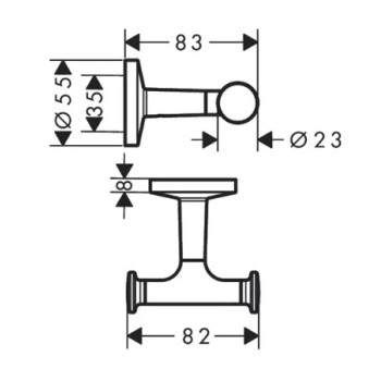 Dvieļu turētājs AXOR Universal Circular  dubultais, birstēta bronza 42812140