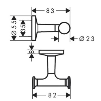 Dvieļu turētājs AXOR Universal Circular dubultais, birstēts melns hroms 42812340