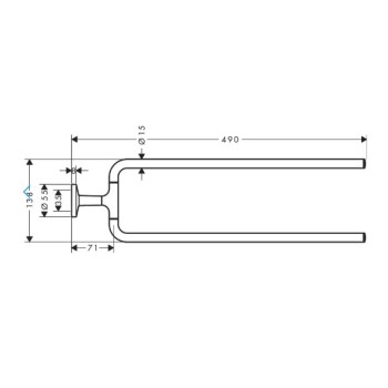Dvieļu turētājs AXOR Universal Circular dubultais birstēts melns hroms 42822340