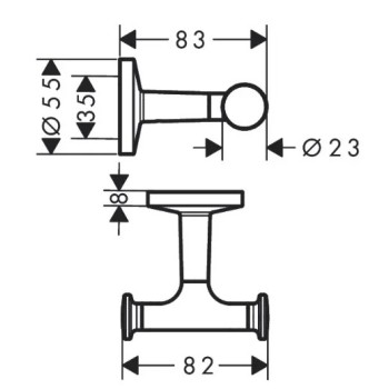 Dvieļu turētājs AXOR Universal Circular dubultais, hroms 42812000
