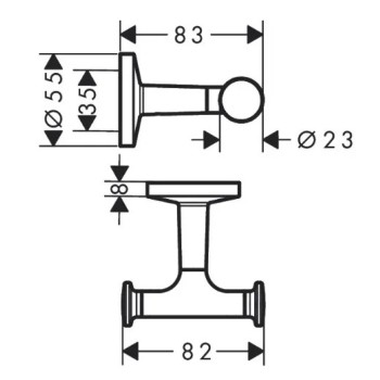 AXOR Universal Circular dvigubas rankšluosčių laikiklis, matinė juoda 42812670