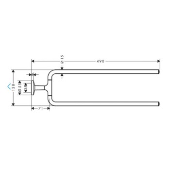 Dvieļu turētājs AXOR Universal Circular dubultais matēti melns 42822670
