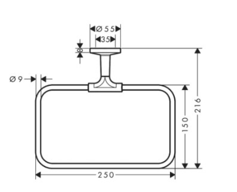Dvieļu turētājs AXOR Universal Circular hroms 42823000