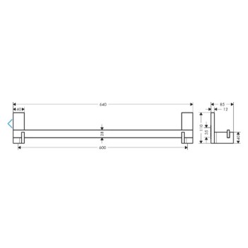 Dvieļu turētājs AXOR Universal Rectangular 60 cm, hroms 42661000