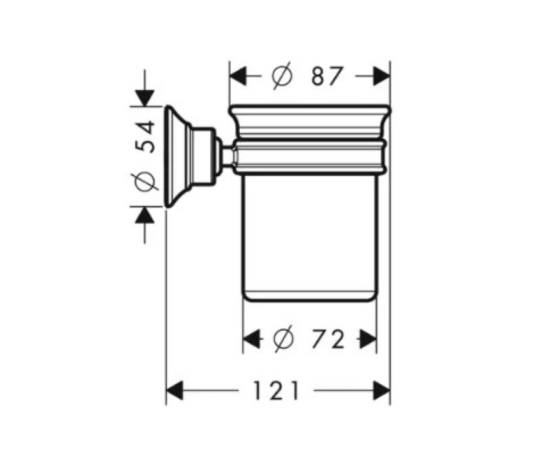 Glāze Axor Montreux - Mutes higiēnas krūzīte, hroms 42134000