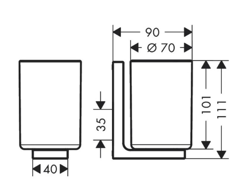 Glāze Axor Universal ar turētāju, balts/hroms 42604000