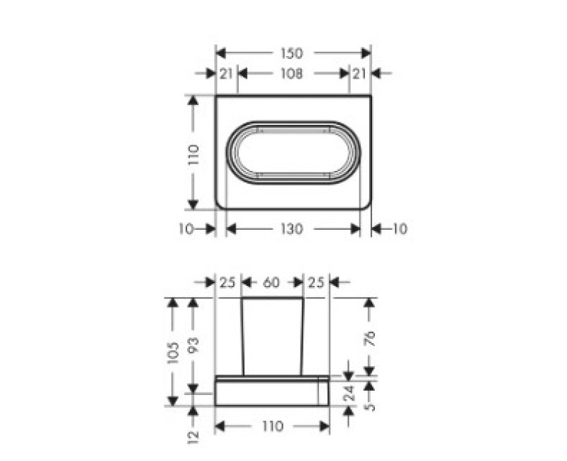 Glāze Axor Universal ar turētāju, hroms 42834000