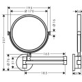 Kosmētikas spogulis Axor Universal Circular, birstēts melns hroms 42849340