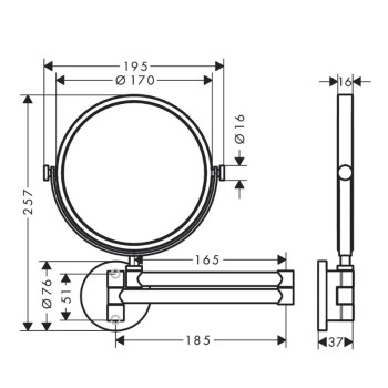 Kosmētikas spogulis Axor Universal Circular, pulēts niķelis 42849820