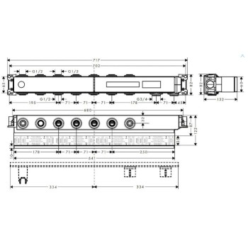 Maisītāja iebūvējamā daļa Axor 5 ierīcēm 18313180