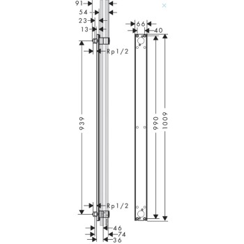 Montāžas Iebūvējamā daļa Axor Showerpipe pamatkorpuss 48798180