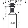 Šķidro ziepju dozators Axor Uno, 500 ml, nerūsējošā tērauda 42818800