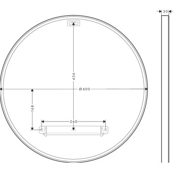 Spogulis Axor Universal Circular, diametrs 60 cm, hroms 42848000