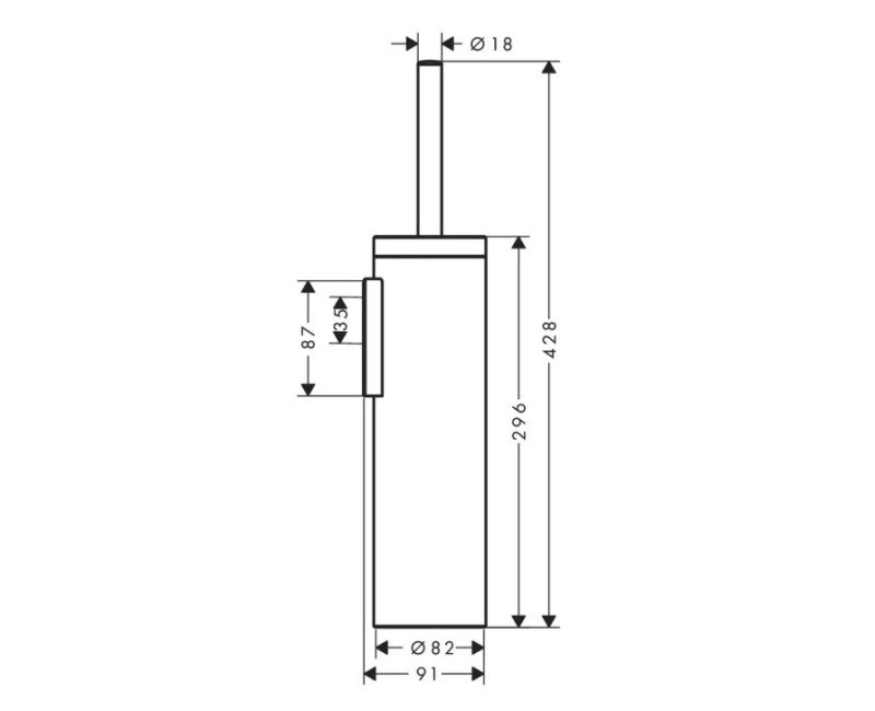 Tualates Birste AXOR Universal Circular ar turētāju, birstēts melns hroms 42855340