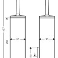 Tualates Birste AXOR Universal Rectangular ar turētāju, hroms 42655000