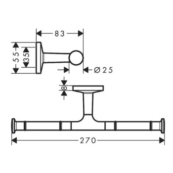 Tualetinio popieriaus laikiklis Axor Universal Circular matinė bronza 42857140