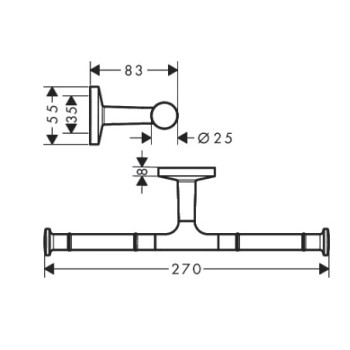 Tualetes papīra turētājs Axor Universal Circular matēti melns 42857670