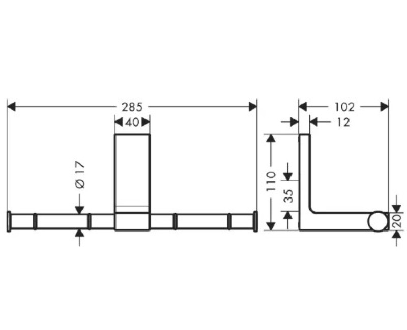 Tualetes papīra turētājs Axor Universal Rectangular hroms 42657000
