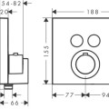 Vannas / Dušas maisītājs Axor ShowerSelect Square iebūvējams ar termostatu, FixFit bloku un turētāju, hroms 36712000