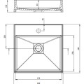 Vannas istabas izlietne Deante CORREO granīta uz virsmas ANTHRACITE METALLIC 400x400mm Antarcīts