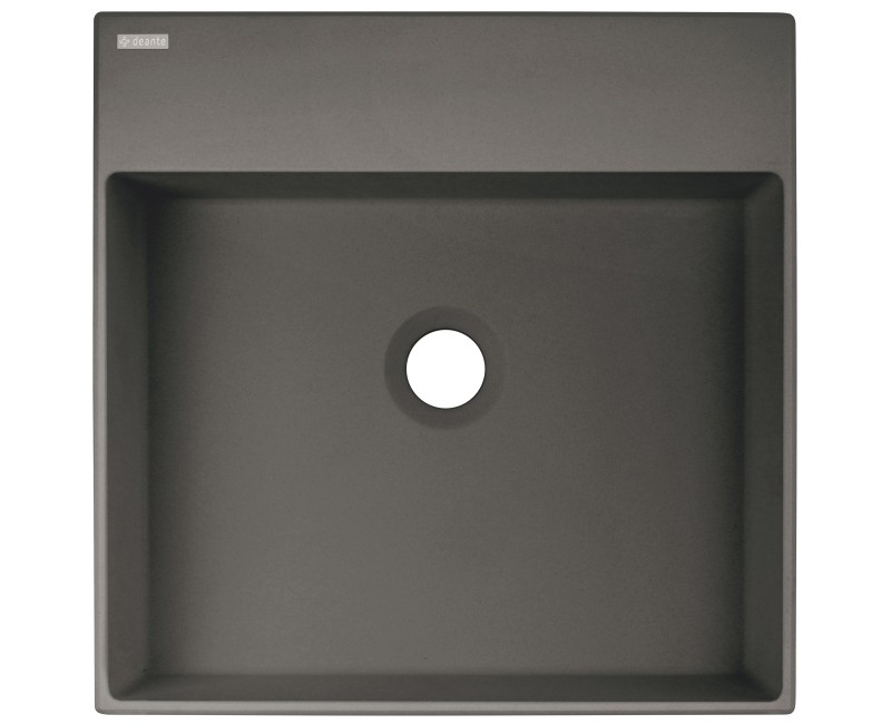 Vannas istabas izlietne Deante CORREO granīta uz virsmas ANTHRACITE METALLIC 400x400mm Antarcīts