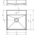Vannas istabas izlietne Deante CORREO granīta uz virsmas GREY METALLIC, 400x400mm Pelēka
