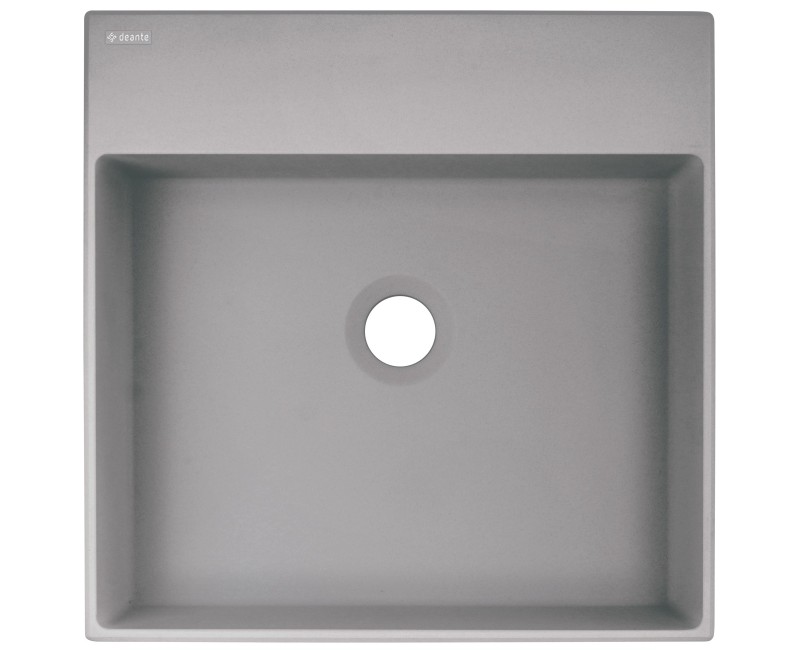 Vannas istabas izlietne Deante CORREO granīta uz virsmas GREY METALLIC, 400x400mm Pelēka