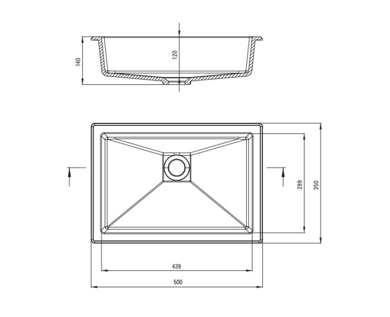 Vonios kriauklė Deante CORREO granitinė ant paviršiaus (Įleidžiama) NERO, 500x350mm Juoda