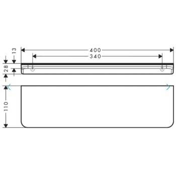 Vannas istabas plaukts Axor Universal Circular, garums 40 cm, matēti melns 42844670