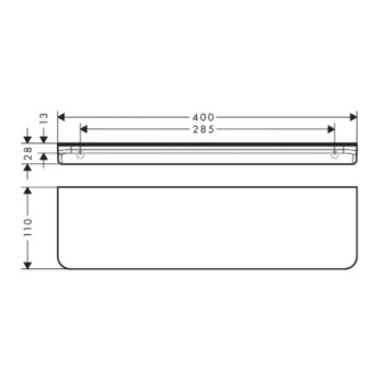 Vannas istabas plaukts Axor Universal Circular, garums 40 cm, pulēta zelta krāsa 42844990