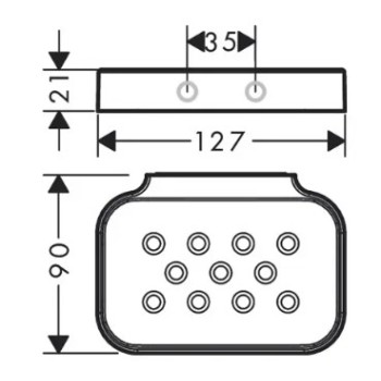 Ziepju trauks Axor Universal Circular ar turētāju, birstēts melns hroms 42805340