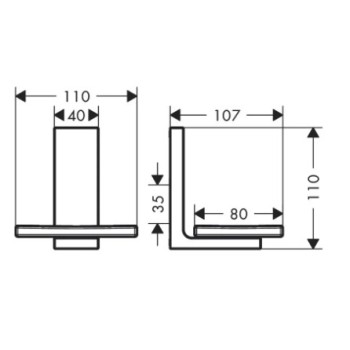 Ziepju trauks Axor Universal Rectangular ar turētāju, balts/hroms 42605000