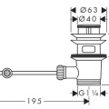 Izlietnes izplūde AXOR Noslēdzama, hroms 51302000