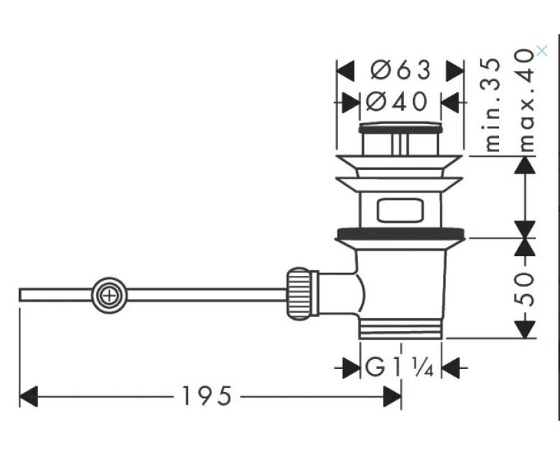 Izlietnes izplūde AXOR Noslēdzama, hroms 51302000