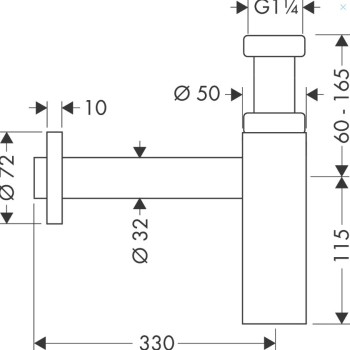 Izlietnes sifons AXOR Flowstar S, hroms 51305000
