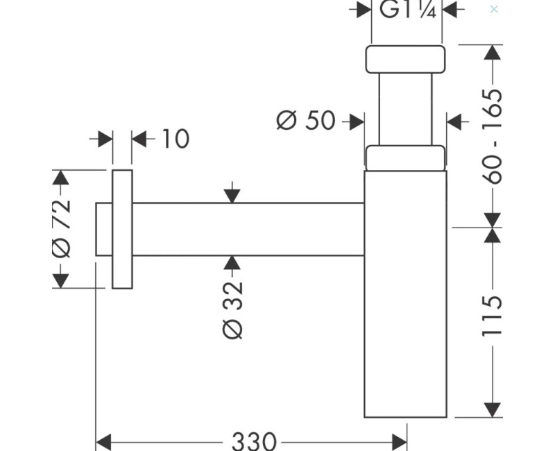Izlietnes sifons AXOR Flowstar S, hroms 51305000