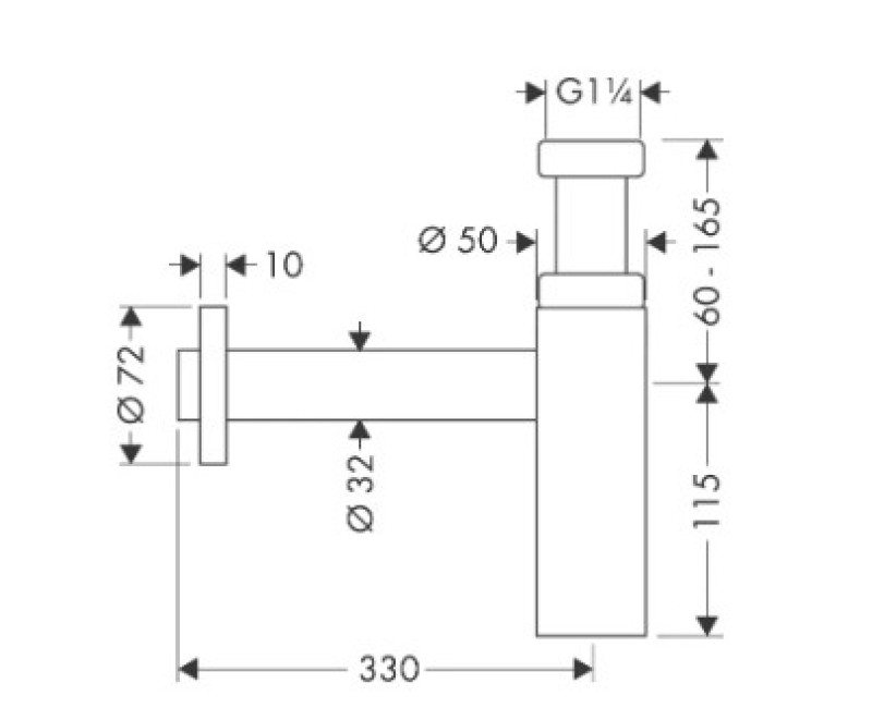 Izlietnes sifons AXOR Flowstar S, matēti melns 51305670