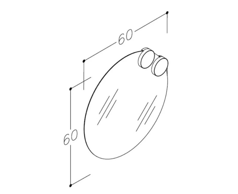 Spogulis Raguvos Baldai ECO ROUND 60cm ar Solar apgaismojumu