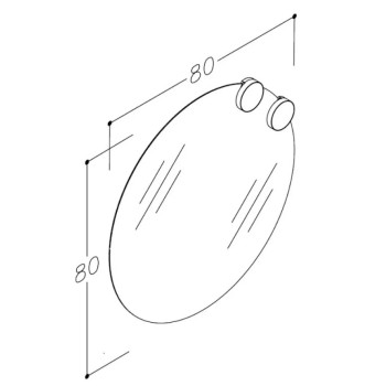 Spogulis Raguvos Baldai ECO ROUND 80cm ar 2 Solar apgaismojumu