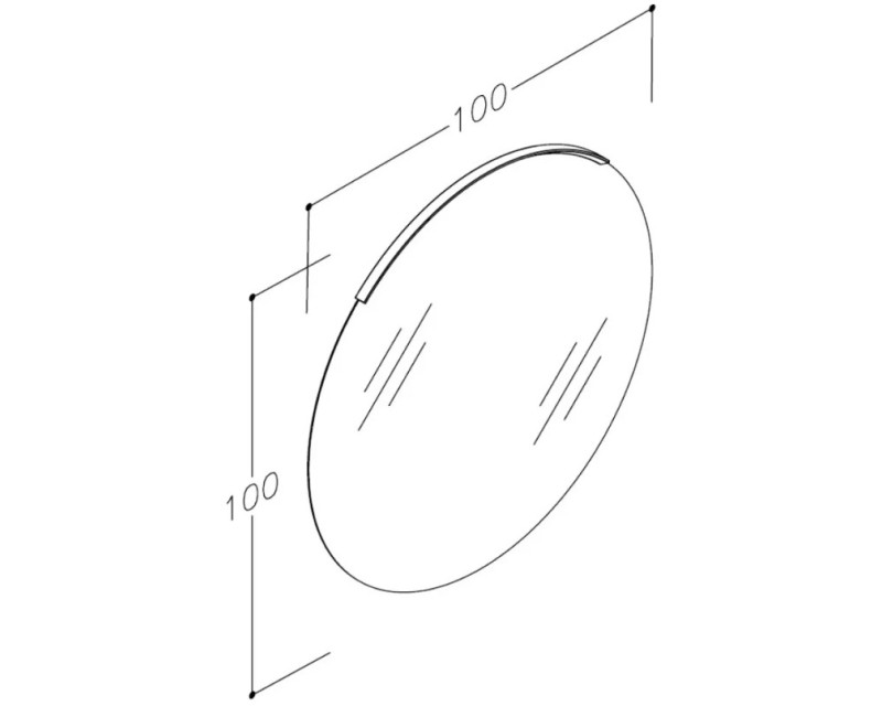 Spogulis Raguvos Baldai ECO ROUND 100cm ar Alliuminium apgaismojumu