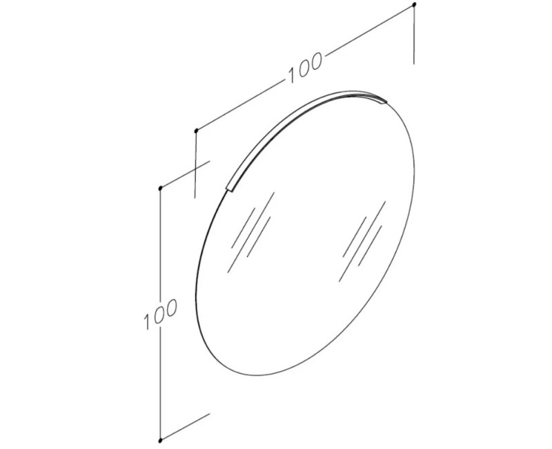 Spogulis Raguvos Baldai ECO ROUND 100cm ar Melnu apgaismojumu