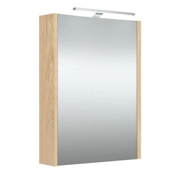 Spoguļskapītis Raguvos Baldai Scandic 100 ar LED (36cm  4000K) apgaismojumu, gaišs ozols