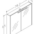 Spoguļskapītis Raguvos Baldai Pure 80cm gaišs ozols ar LED (36cm  4000K) apgaismojumu